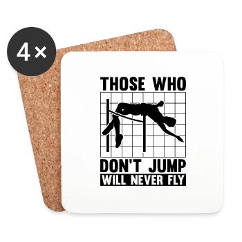 Those Who Don't Jump Will Gymnastics High Jumper - Coasters (set of 4) - white - Front