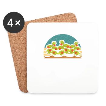 Tomate Plant Hobby Funny Jardinage Légumes - Dessous de verre (lot de 4) - blanc - Devant