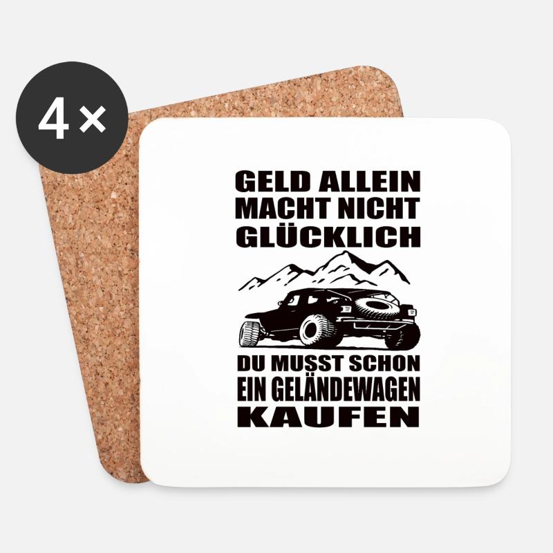 Geländewagen - Untersetzer (4er-Set) - Weiß