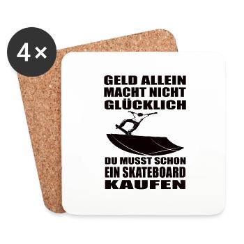Skateboard - Untersetzer (4er-Set) - Weiß - Vorne
