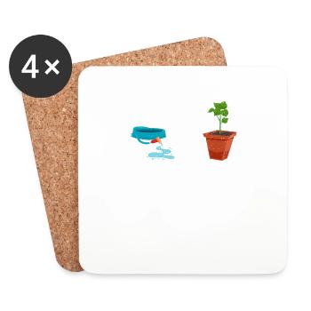I just moisten my plants Funny garden - Coasters (set of 4) - white - Front