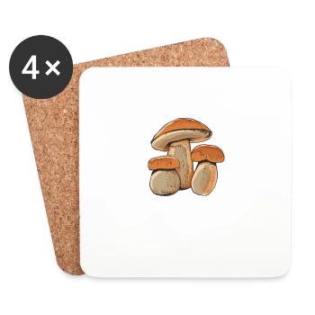 Je Peux Pas J'ai Cèpes Champignons - Dessous de verre (lot de 4) - blanc - Devant