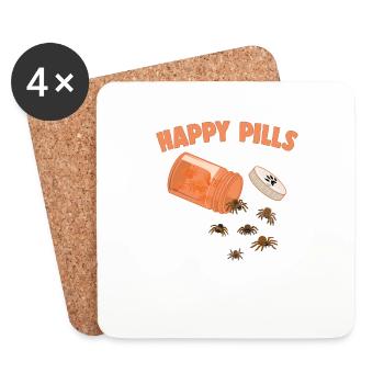 Happy Pills Tarantula Funny Spiders Lover Humor - Coasters (set of 4) - white - Front