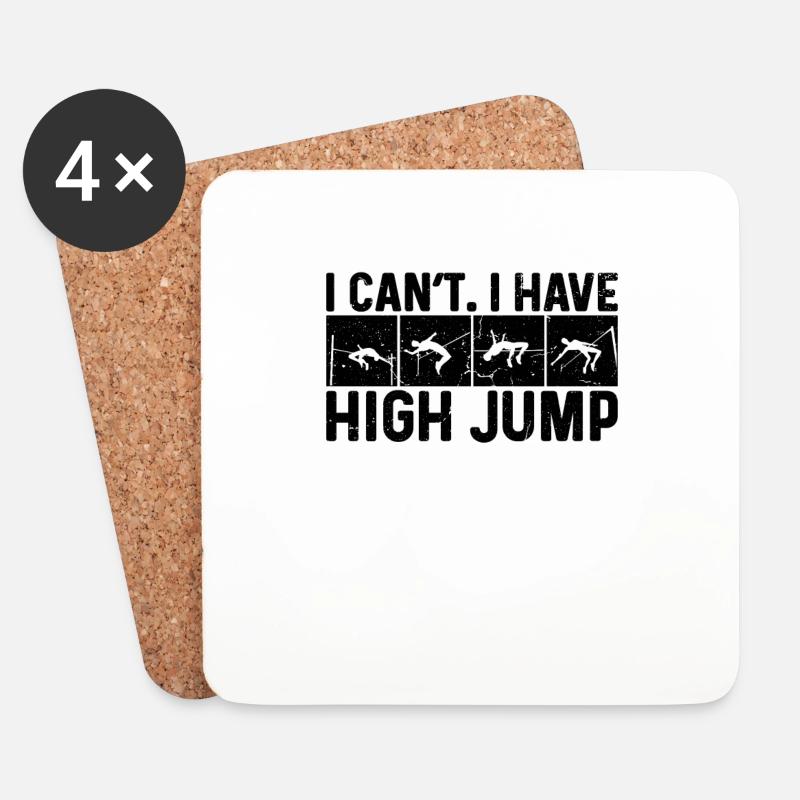 I Can't I Have High Retro Pole Vault High Jumper - Untersetzer (4er-Set) - Weiß