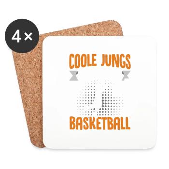 Coole Jungs spielen Basketball - Untersetzer (4er-Set) - Weiß - Vorne