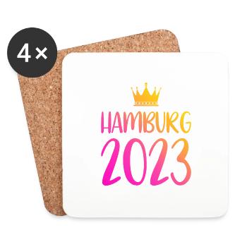 Hamburg 2023 - Coasters (set of 4) - white - Front