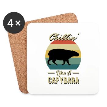 Chillen wie ein Capybara - Untersetzer (4er-Set) - Weiß - Vorne