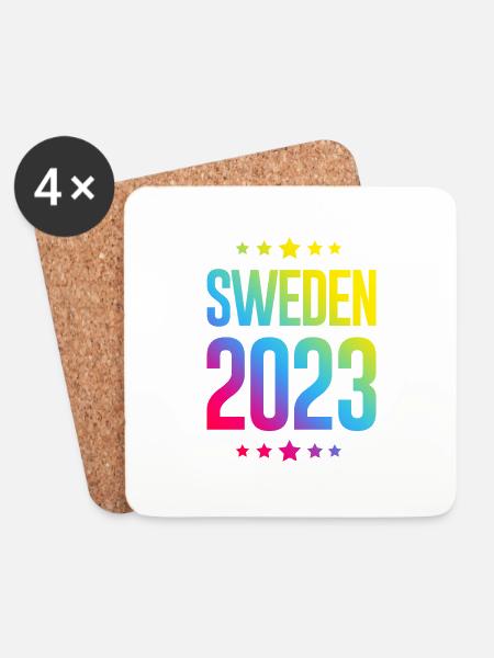 Schweden 2023 - Untersetzer (4er-Set) - Weiß