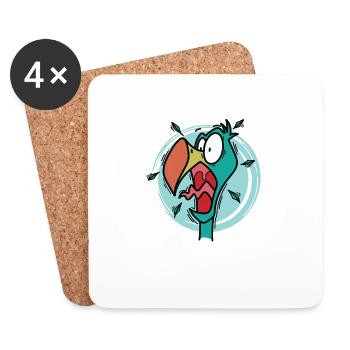crazy dodo bird from Mauritius - Coasters (set of 4) - white - Front