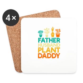 Father Husband Plant Dad Funny Landscape - Coasters (set of 4) - white - Front