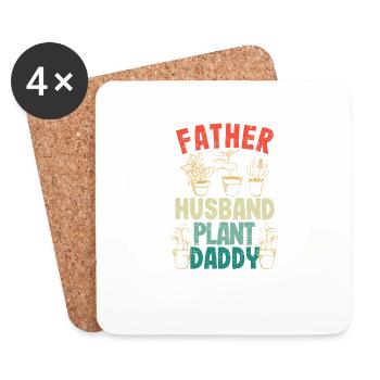 Father Husband Plant Dad Funny Landscape - Coasters (set of 4) - white - Front