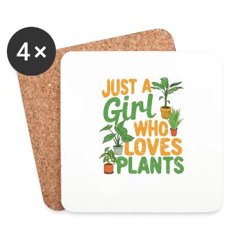 Just A Girl Who Loves Plants Funny Plant Lovers - Coasters (set of 4) - white - Front