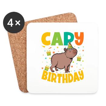 Capy Birthday - Coasters (set of 4) - white - Front