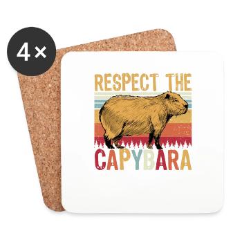 Respect The Capybara - Untersetzer (4er-Set) - Weiß - Vorne