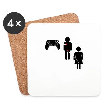 Videogames Gaming Zocken Gamer Gaming Controller - Untersetzer (4er-Set) - Weiß - Vorne