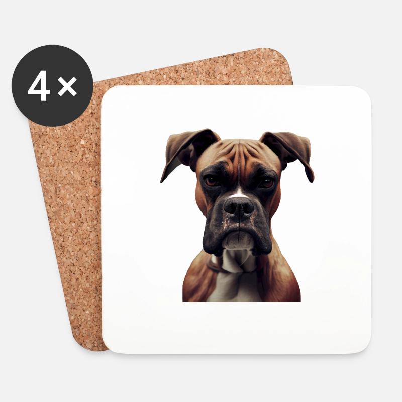 Boxer Hundebesitzer Hund Hunde Hunderasse Boxer - Untersetzer (4er-Set) - Weiß
