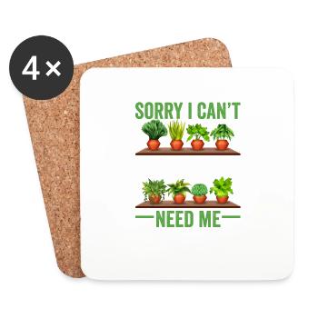 Sorry, I can't use my plants - Coasters (set of 4) - white - Front