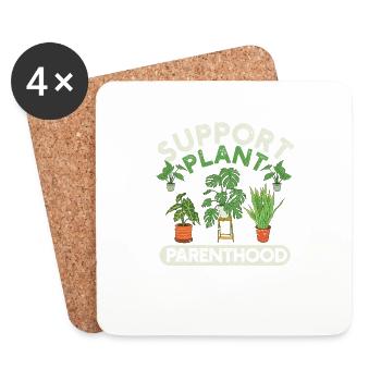 Soutenir la parentalité des plantes Drôles de jardiniers Plantes - Dessous de verre (lot de 4) - blanc - Devant