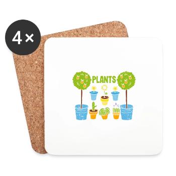 Je pense que j’ai assez de plantes, a déclaré un - Dessous de verre (lot de 4) - blanc - Devant