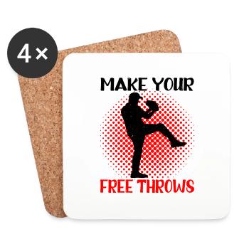 Make Your Free Throws 3 - Untersetzer (4er-Set) - Weiß - Vorne