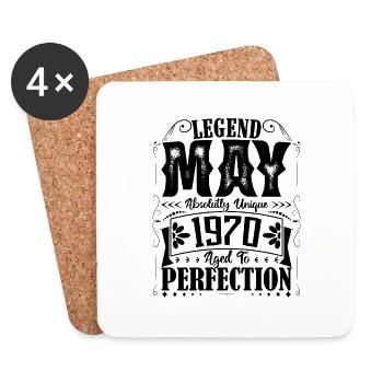 Mai 1970. Geburtstag Mai 1970. Geschenk Mai 1970. - Untersetzer (4er-Set) - Weiß - Vorne
