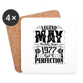 Mai 1977. Geburtstag Mai 1977. Geschenk Mai 1977. - Untersetzer (4er-Set) - Weiß - Vorne