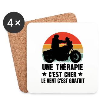 une thérapie c'est cher - Dessous de verre (lot de 4) - blanc - Devant