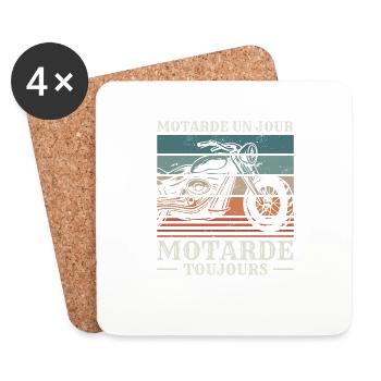 Motarde Un Jour Motarde Toujours Moto - Dessous de verre (lot de 4) - blanc - Devant