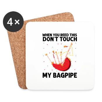 Bagpipe teacher quote and bagpipe players - Coasters (set of 4) - white - Front