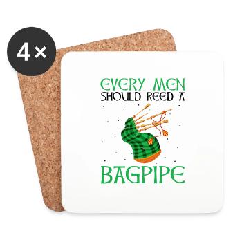 Bagpipe Quote for Scots and Bagpipe Musicians - Coasters (set of 4) - white - Front