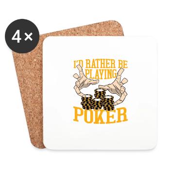 Je préfère jouer au poker Gambling Card Player - Dessous de verre (lot de 4) - blanc - Devant