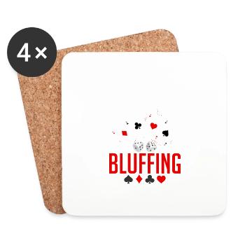 Je bluffe probablement un joueur de poker en train de jouer - Dessous de verre (lot de 4) - blanc - Devant