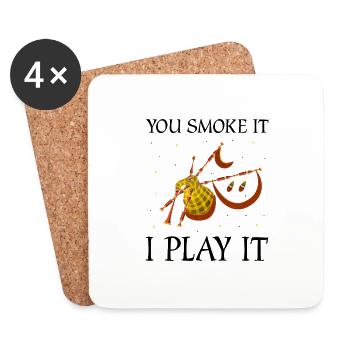 Bagpipe teacher quote and bagpipe players - Coasters (set of 4) - white - Front