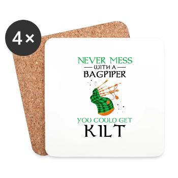 Scotsman Quote for Bagpipe Musician and Bagpipes - Coasters (set of 4) - white - Front