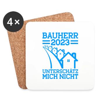 Bauherr 2023 Unterschätz Mich Nicht Bauherr Gesche - Untersetzer (4er-Set) - Weiß - Vorne
