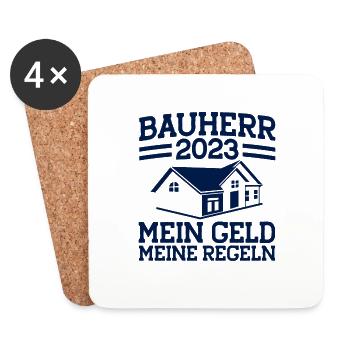 Bauherr 2023 Mein Geld Meine Regeln Bauherr Gesche - Untersetzer (4er-Set) - Weiß - Vorne