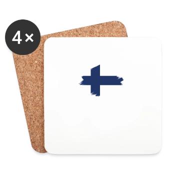 Ja ich träume ständig von Finnland Flagge Urlaub - Untersetzer (4er-Set) - Weiß - Vorne