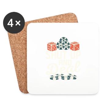 Tais-toi et traite les joueurs de poker - Dessous de verre (lot de 4) - blanc - Devant