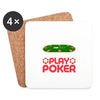Travailler est pour les gens qui ne peuvent pas jouer au poker gamblin - Dessous de verre (lot de 4) - blanc - Devant