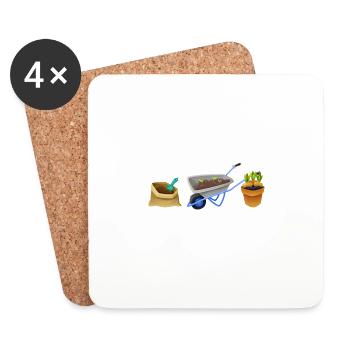 I like to play in the dirt Fun hobby - Coasters (set of 4) - white - Front