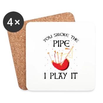 Scotsman Quote for Bagpipe Musician and Bagpipes - Coasters (set of 4) - white - Front
