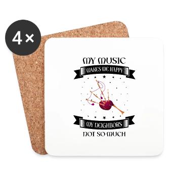 Bagpipe training and bagpipe playing - Coasters (set of 4) - white - Front