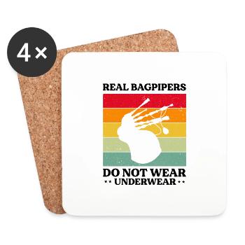 Bagpipe training and bagpipe playing - Coasters (set of 4) - white - Front