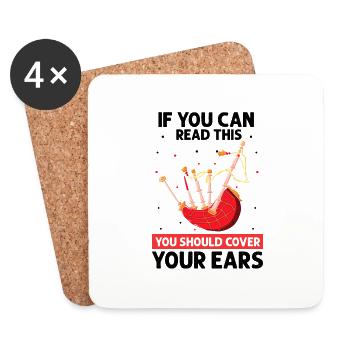 Bagpipe teacher quote and bagpipe players - Coasters (set of 4) - white - Front