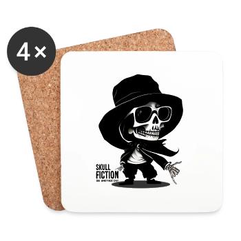 Totenkopf Skull Fiction Totenschädel - Untersetzer (4er-Set) - Weiß - Vorne