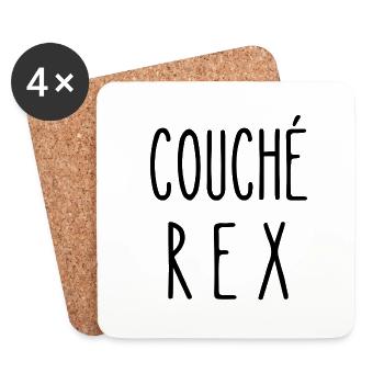 couché rex - Dessous de verre (lot de 4) - blanc - Devant