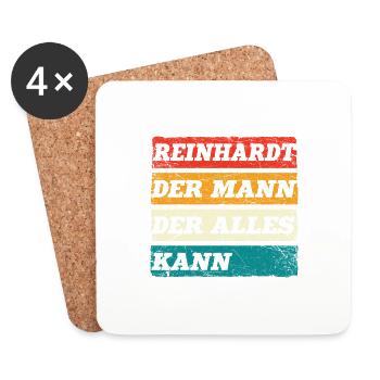 Reinhardt Der Mann Der Alles Kann Name Reinhardt - Untersetzer (4er-Set) - Weiß - Vorne