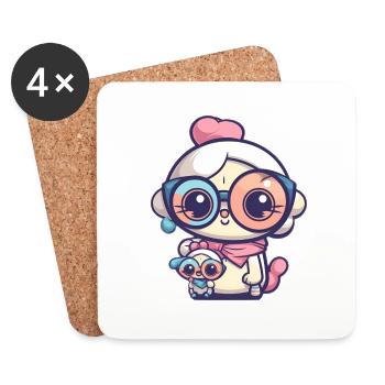 cool Mama - Untersetzer (4er-Set) - Weiß - Vorne