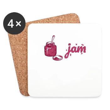 Gardening Is My Jam Jar Funny Gärtner Pflanzen - Untersetzer (4er-Set) - Weiß - Vorne