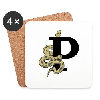 Letter p snake - Coasters (set of 4) - white - Front